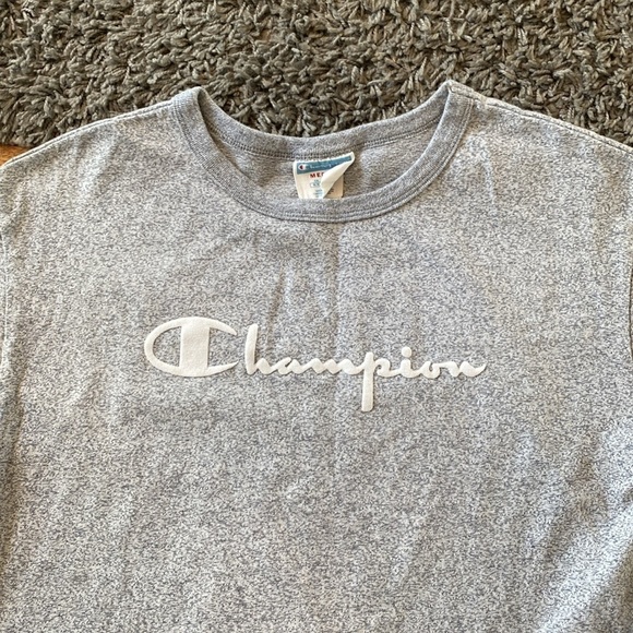 Champion Gray Short Sleeve Crop Top Tee Size Medium - Picture 3 of 8